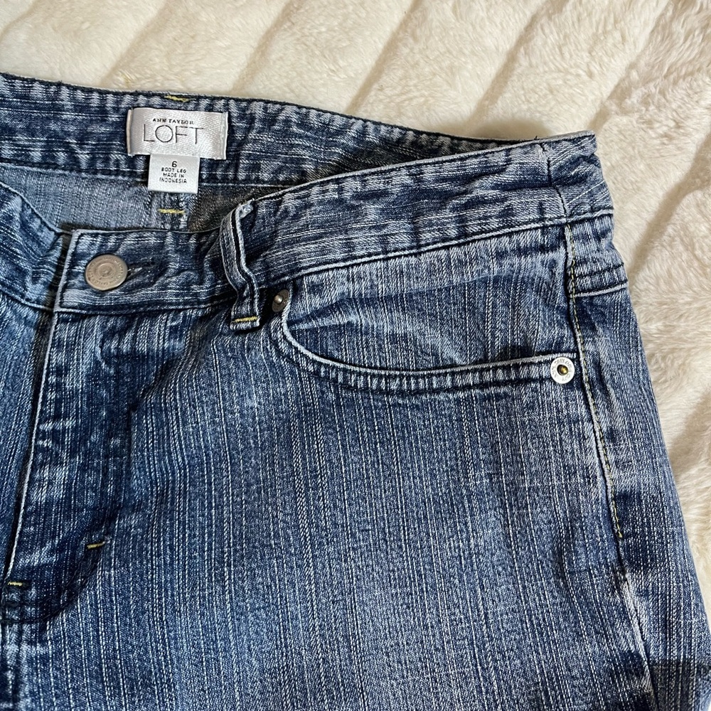 Y2K Ann Taylor LOFT 6 Faded Straight Leg Spring Casual Preppy Jeans Mid Rise